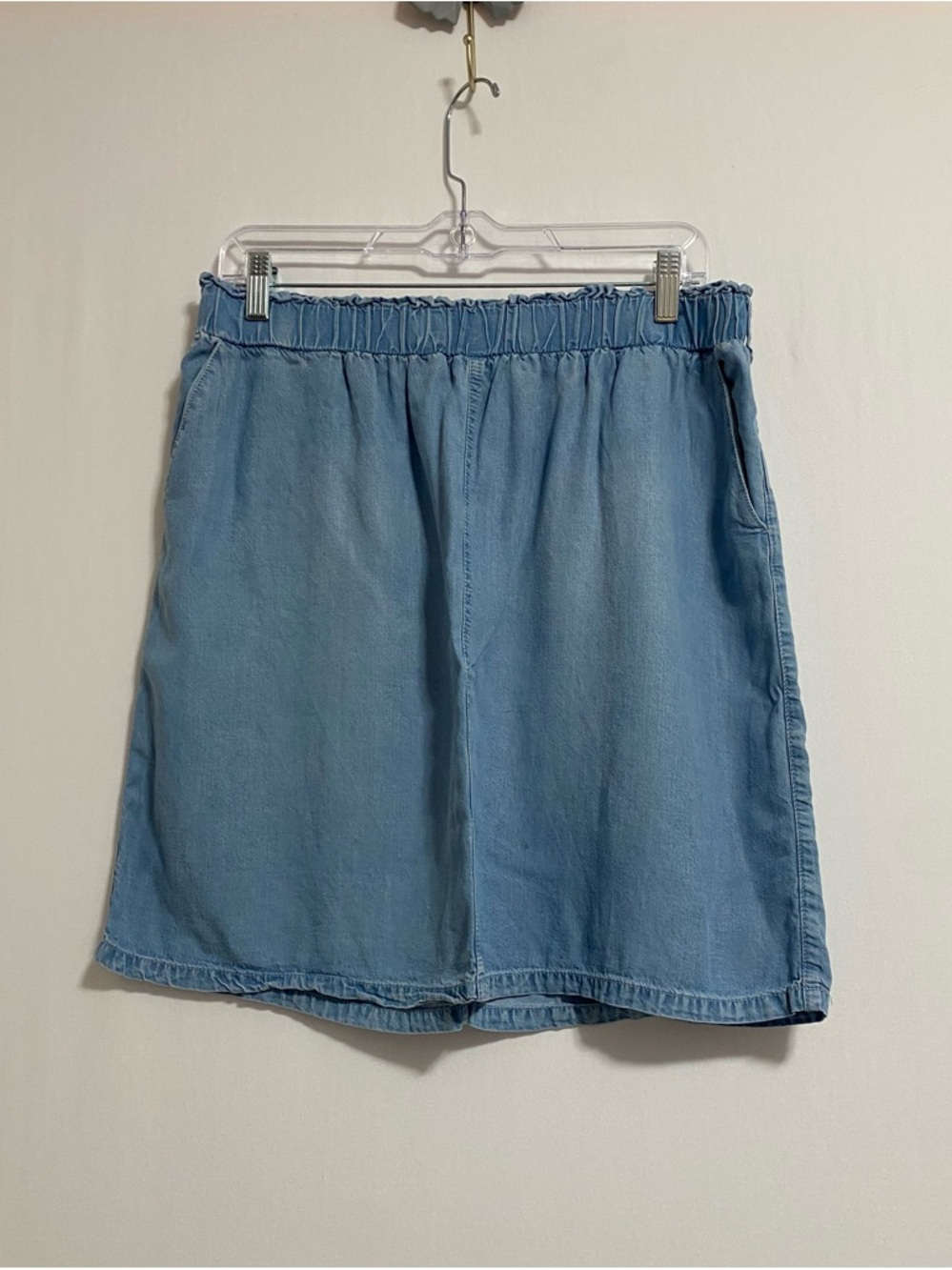 Harper Light Blue Denim Skirt with Pink Label